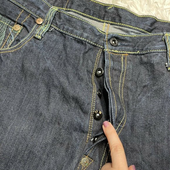 red monkey company jean denim shorts 42 embroidered designer mens - Picture 5 of 6